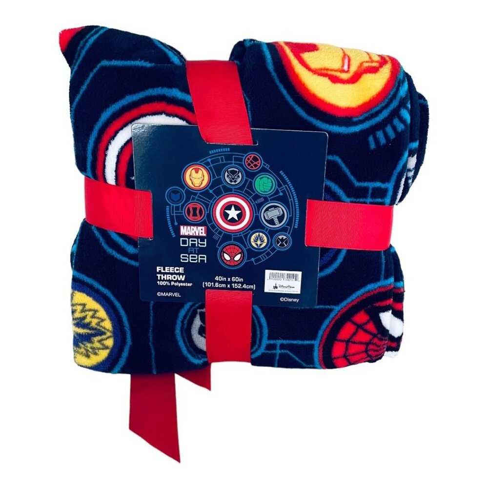 Disney Cruise Marvel Fleece Throw Blanket Avengers Captain America Spider-Man